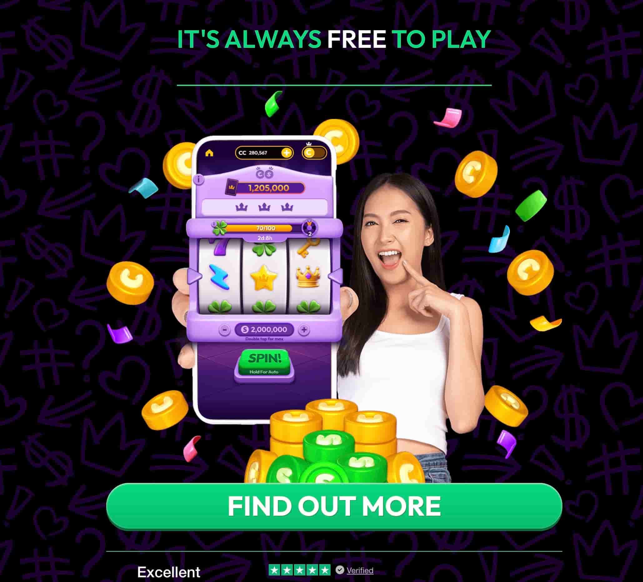 Screenshot of crown coins casino site free to play 