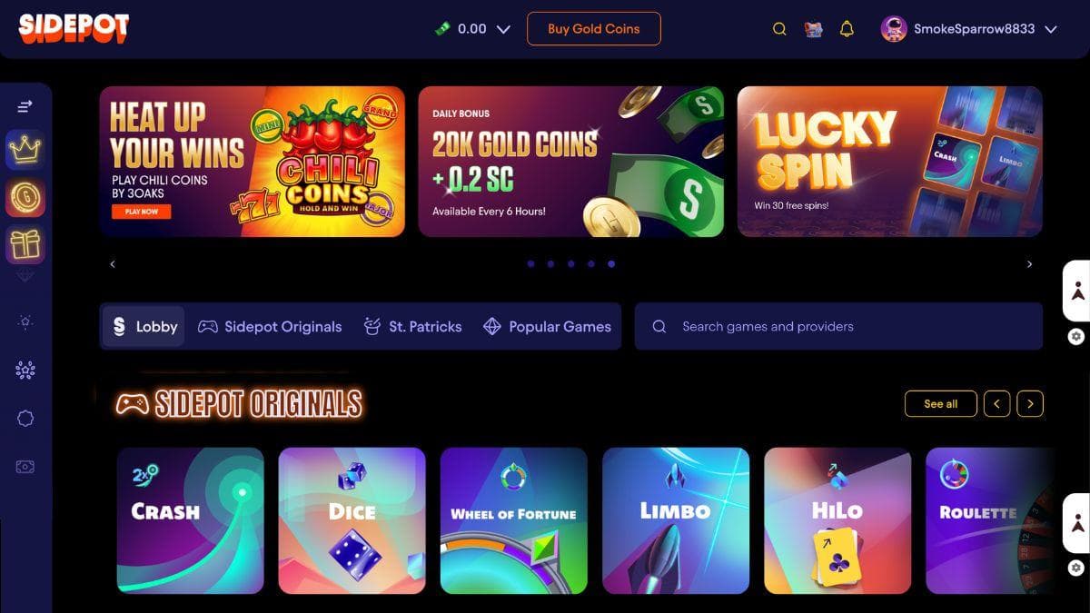 sidepot site like baba casino