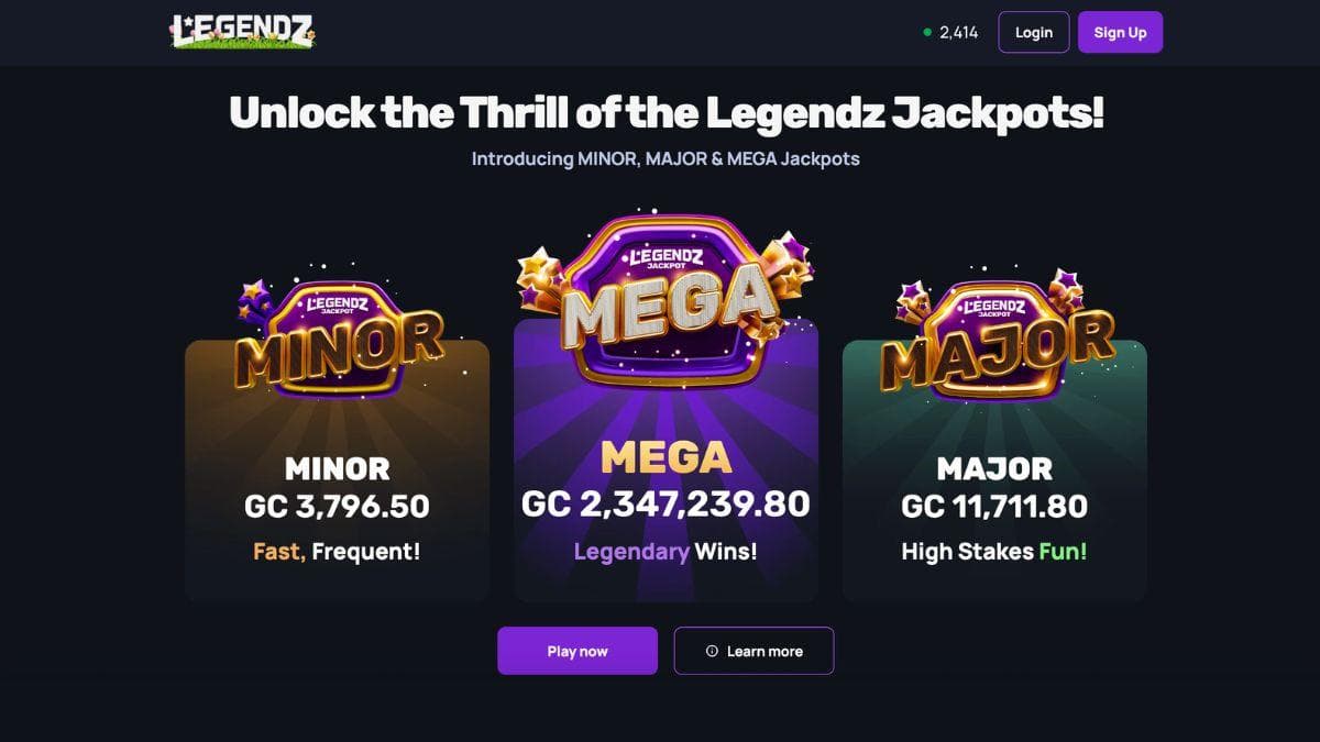 legendz  home page screenshot