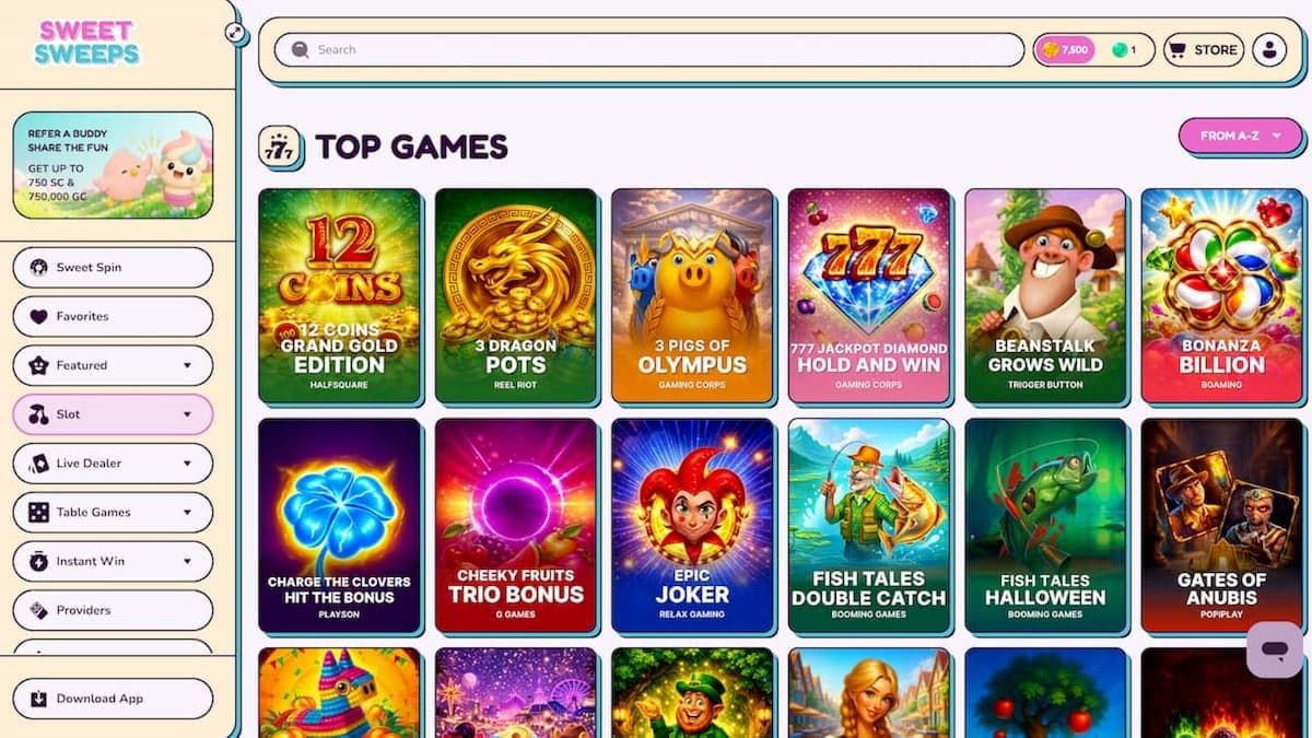 SweetSweeps - Free-Entry Sweepstakes Casino