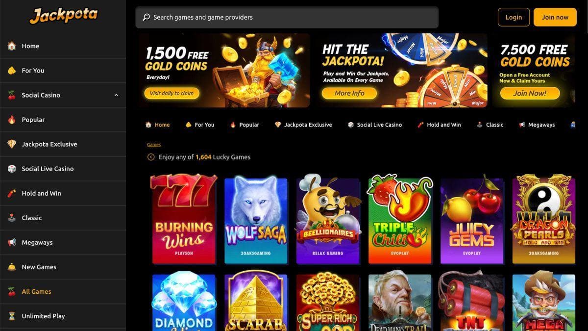 screenshot of jackpota casino, site like rolla