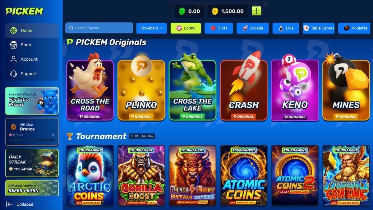 screenshot of pickem casino Originals games